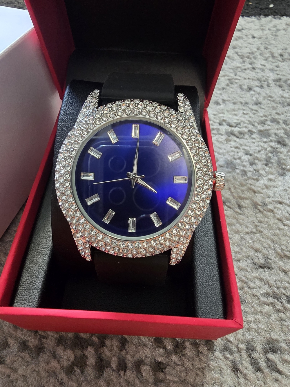 Crystal-Embellished men's Watch - Blue Dial
